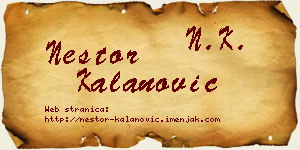 Nestor Kalanović vizit kartica